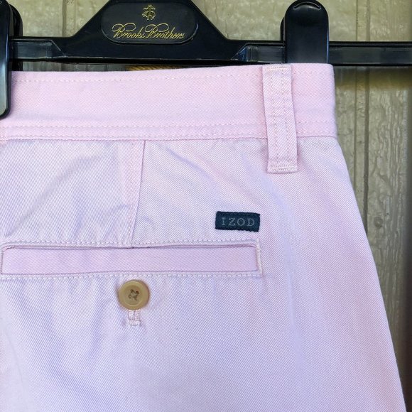 Izod Other - IZOD Men's All Cotton Chino Pink Flat Front 9" Shorts - Sz 36